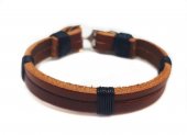 Bratara Wild Bracelets din piele naturala, lucrata 100% manual cu ancora argintie, maro 