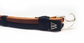Bratara Wild Bracelets din piele naturala, lucrata 100% manual cu ancora argintie, maro cu negru