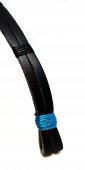 Bratara Wild Bracelets din piele naturala neagra cu prinderi turquaz, lucrata 100% manual cu ancora argintie